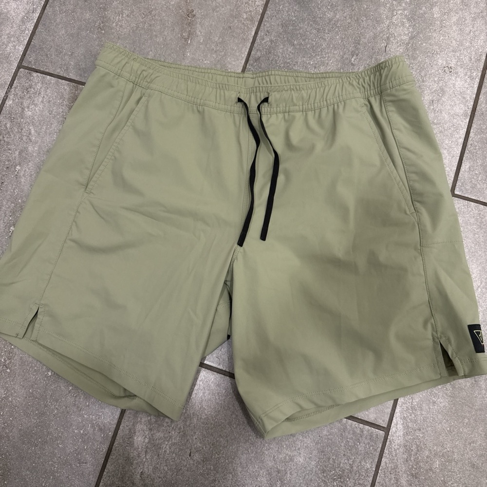 WOLACO Olive Green Shorts with Black Interior